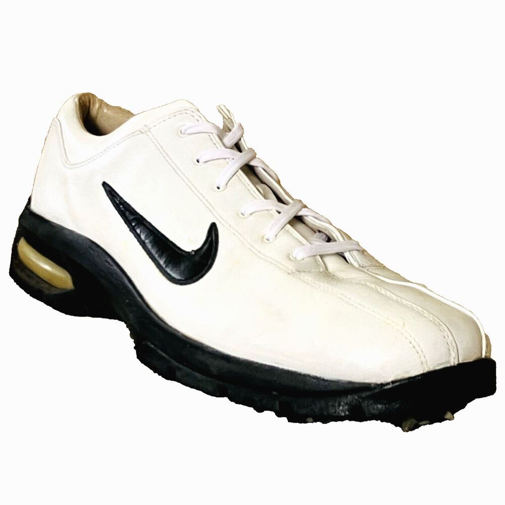 Nike Golf Shoes Sport Performance Bicycle Toe 9 Men 307414 White Removable Spike